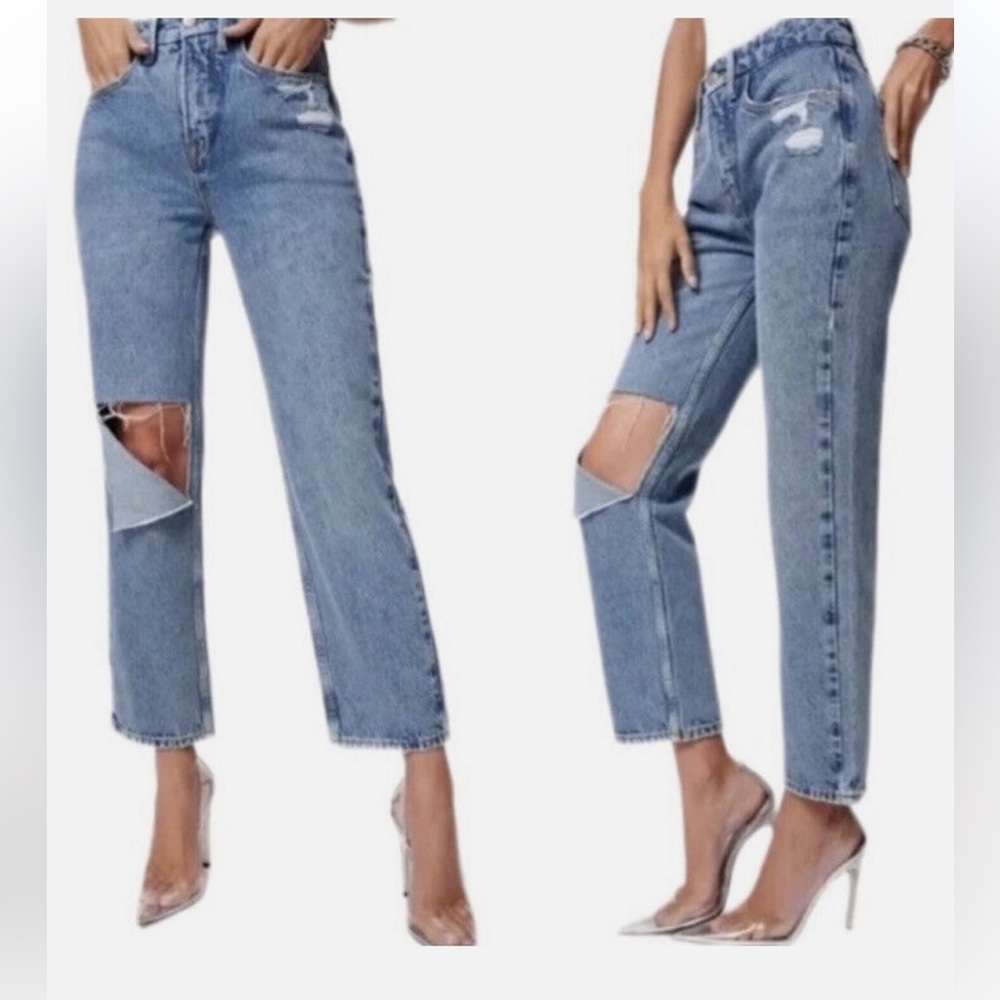 Good American 90s duster high rise jeans